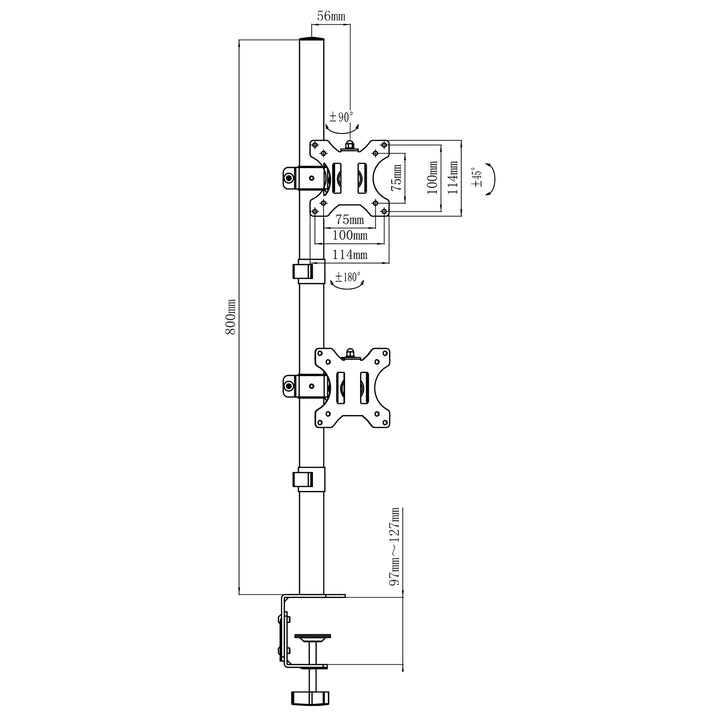 Soporte para monitor Maclean, máx. VESA 100x100, 13-27", 9 kg, MC-966