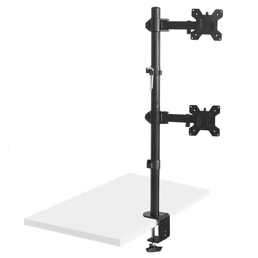 Maclean MC-967 Soporte para Monitor, Doble, Vertical para Monitores OLED QLED LCD y LED de 13-27" VESA 75x75 y 100x100, max. 9kg