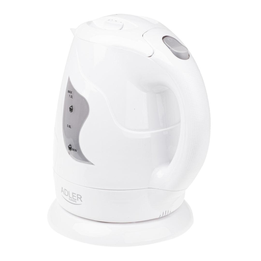 Hervidor de agua sin cable Adler, 850W, 1L, blanco, AD 08 w