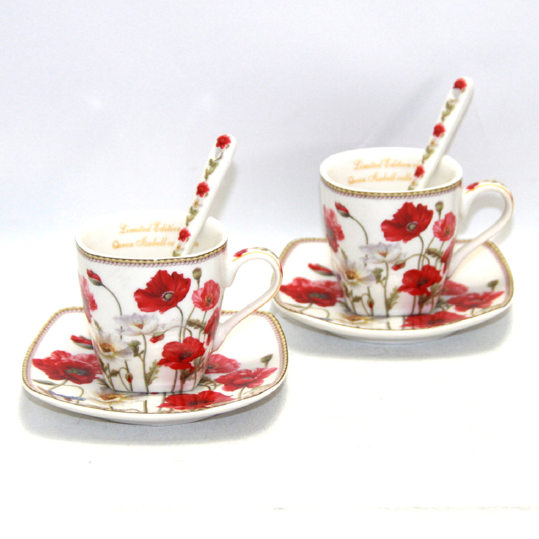 Juego de tazas espresso de porcelana con platos Queen Isabell W9PWH06-09596