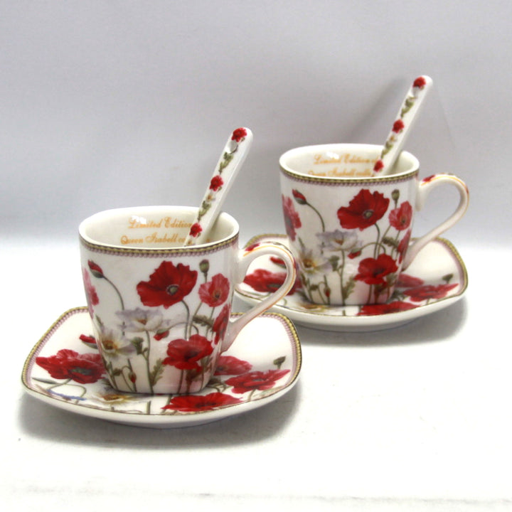 Juego de tazas espresso de porcelana con platos Queen Isabell W9PWH06-09596