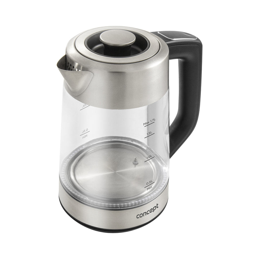 Concept 1.7L hervidor eléctrico de vidrio con control de temperatura y cafetera RK4190