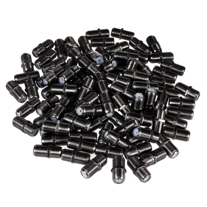 100x Maclean F-F barrel socket, transición profesional, enchufe níquel negro, MCTV-904