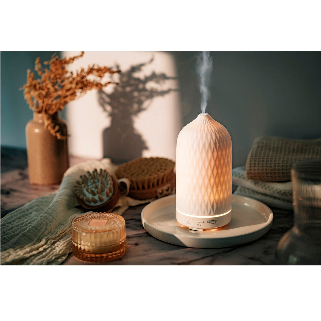 Difusor de aromas ultrasónico Camry CR 7970 3en1, 3 funciones: Aromaterapia, Humidificación suave, Lámparas de estado de ánimo,Frecuencia ultrasónica: 2,4MHz, Capacidad: 100ml, Salida de humidificación: 20-30ml/h