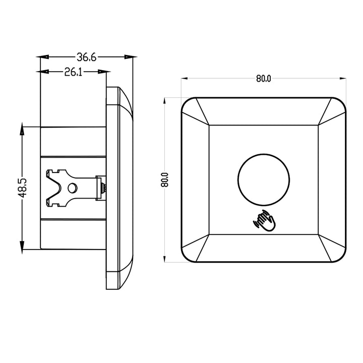 Maclean MCE313 W Sensor PIR de corto alcance, alcance 5-6cm, caja empotrable, carga máx. 1200W