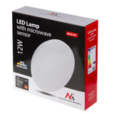 Luminária de teto LED Maclean MCE347 com sensor, sensor de micro-ondas 5,8 GHz, 4000 K, 12 W, 950 lm, IP44