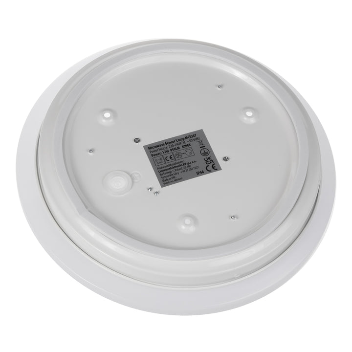 Maclean MCE347 Lámpara LED de techo con sensor, sensor microondas 5,8GHz,4000K, 12W, 950lm, IP44