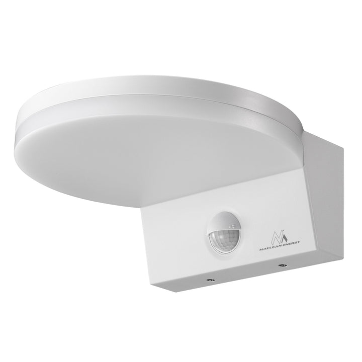 Maclean MCE344 W Lámpara LED con sensor de movimiento, sensor de movimiento PIR, blanco, 15W, IP65, 1560lm, blanco neutro (4000K)