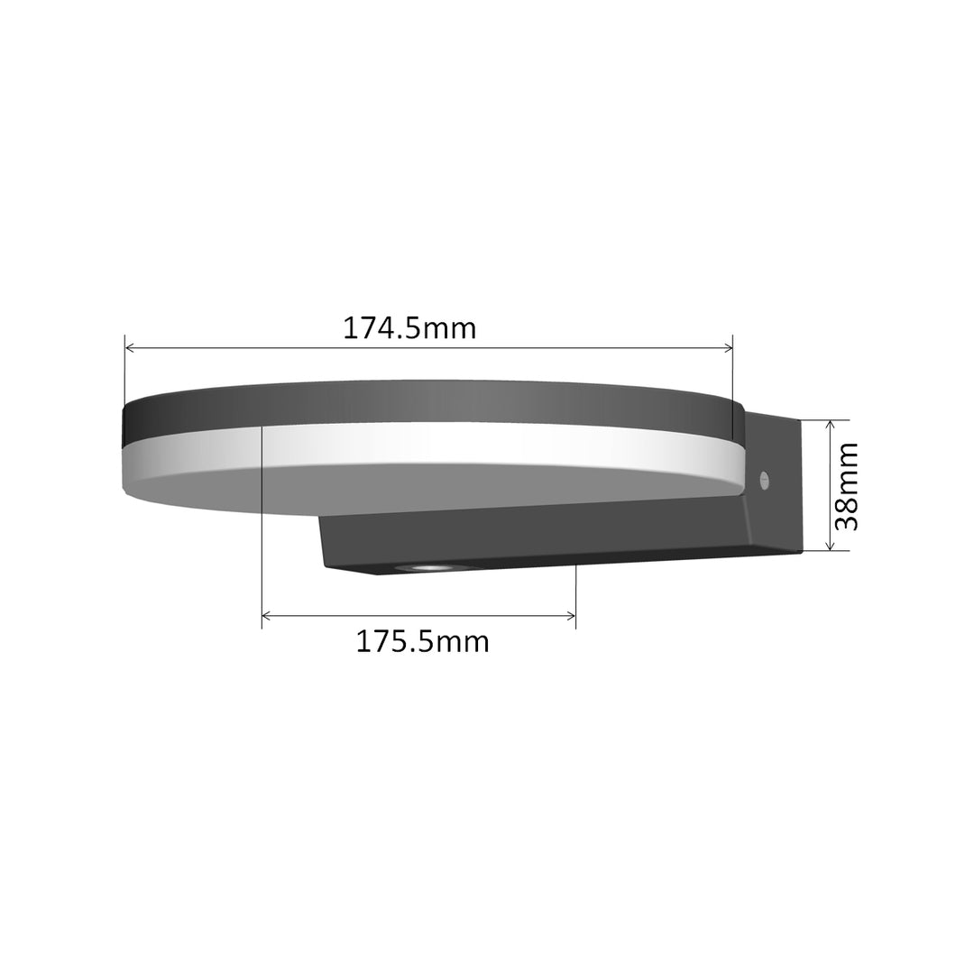 Maclean MCE346 B Lámpara LED, negra, 15W, IP65, 1300lm, blanco neutro (4000K)