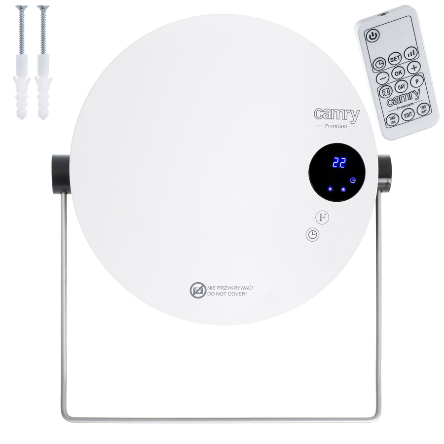 Calefactor de baño Camry, potencia 2000W, 2 niveles de calefacción, pantalla LCD, mando a distancia, CR 7747