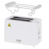 Torradeira Adler, controlo de 6 níveis, grelha para pão, 900 W, branca, AD 3223