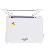 Torradeira Adler, controlo de 6 níveis, grelha para pão, 900 W, branca, AD 3223