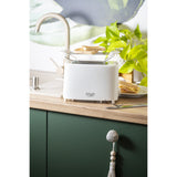 Torradeira Adler, controlo de 6 níveis, grelha para pão, 900 W, branca, AD 3223