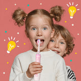 SEAGO Cepillo Dental Sónico Infantil, Color Rosa, 1xAA 1,5V (no incluido), 3 Puntas de Repuesto, SG-977 Rosa