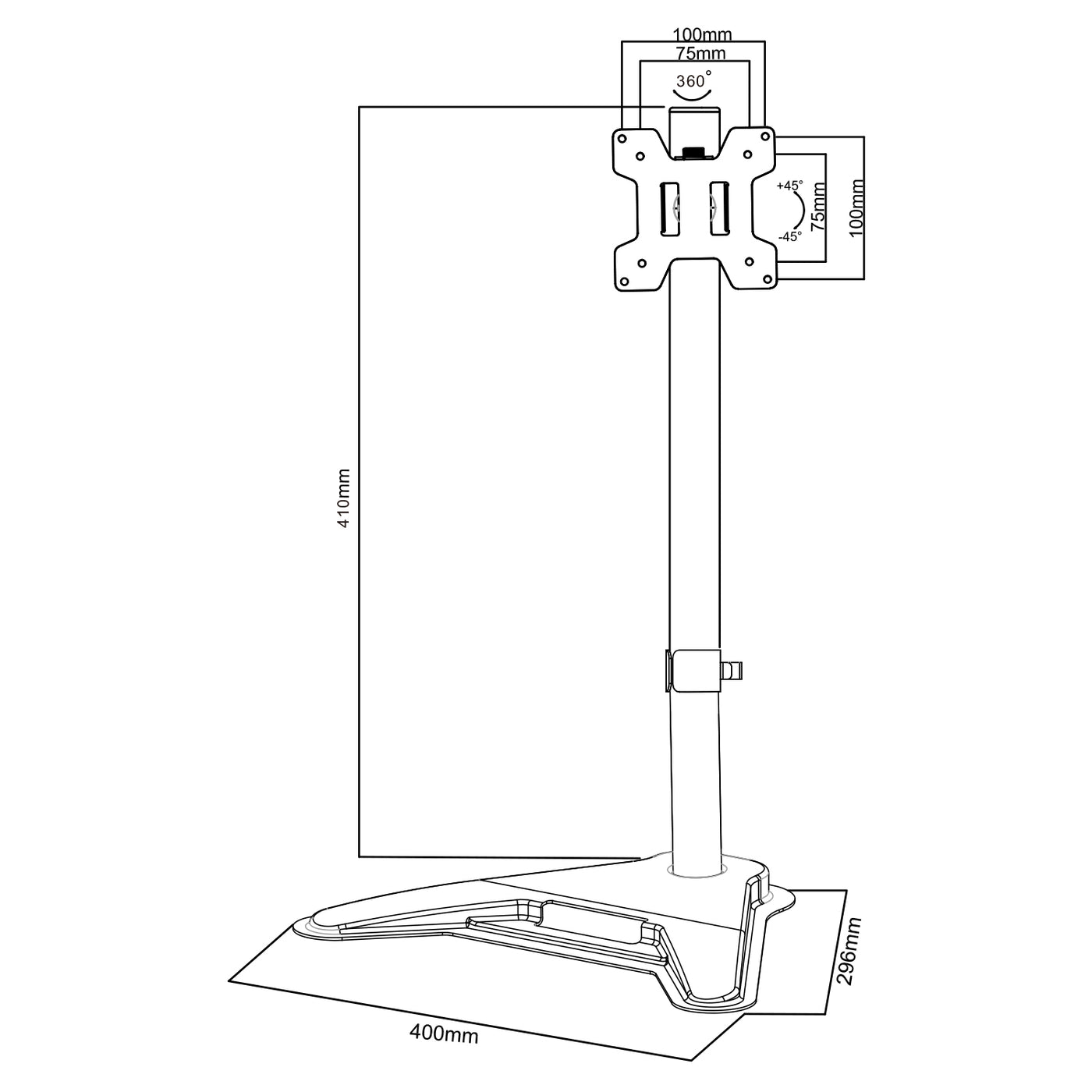 Maclean MC-987 Soporte para monitor, VESA máx. 100x100, 13-27", 8kg