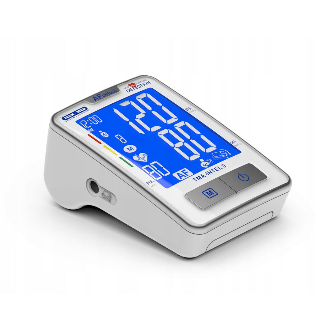 Tech-Med Monitor de Pressão Arterial, Detecção de Fibrilação Atrial, Display LCD, TMA-INTEL 9