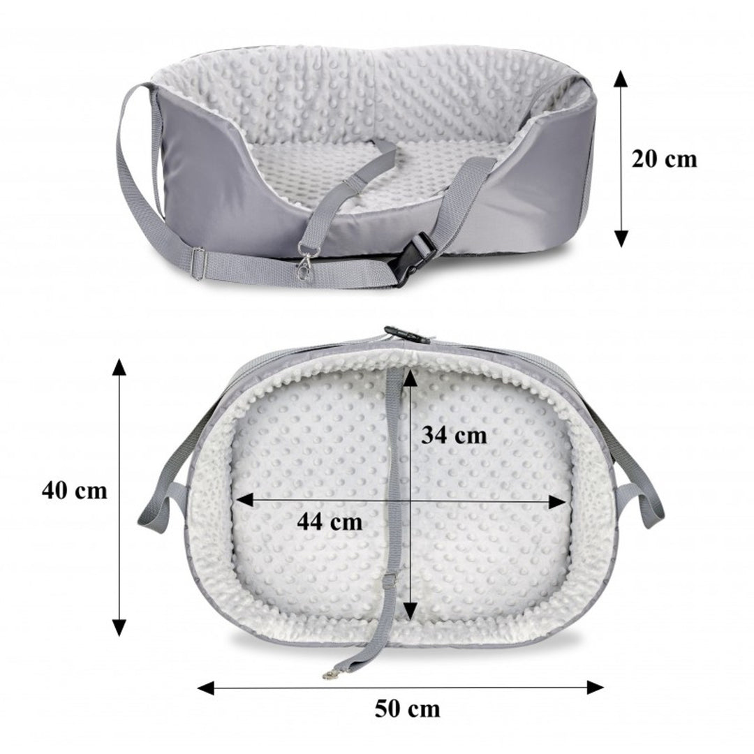 KingDog Minky Pet Carrier 50x40cm, Assento de Transporte, Cinza