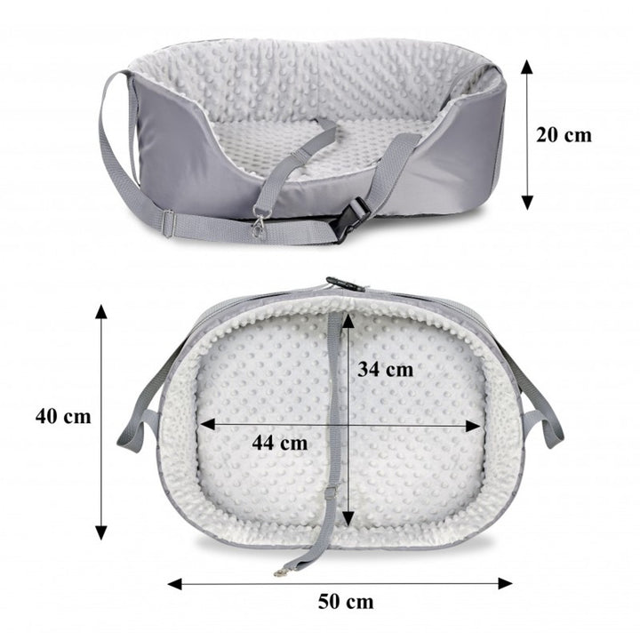 KingDog Minky Pet Carrier 50x40cm, Assento de Transporte, Cinza
