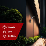 Maclean MCE512 B Aplique LED con Sensor de Movimiento y Crepuscular, Iluminación de Pared para Interior y Exterior, Lámpara 20W, IP65 Resistente al Agua, 2000lm, Blanco Neutro 4000K