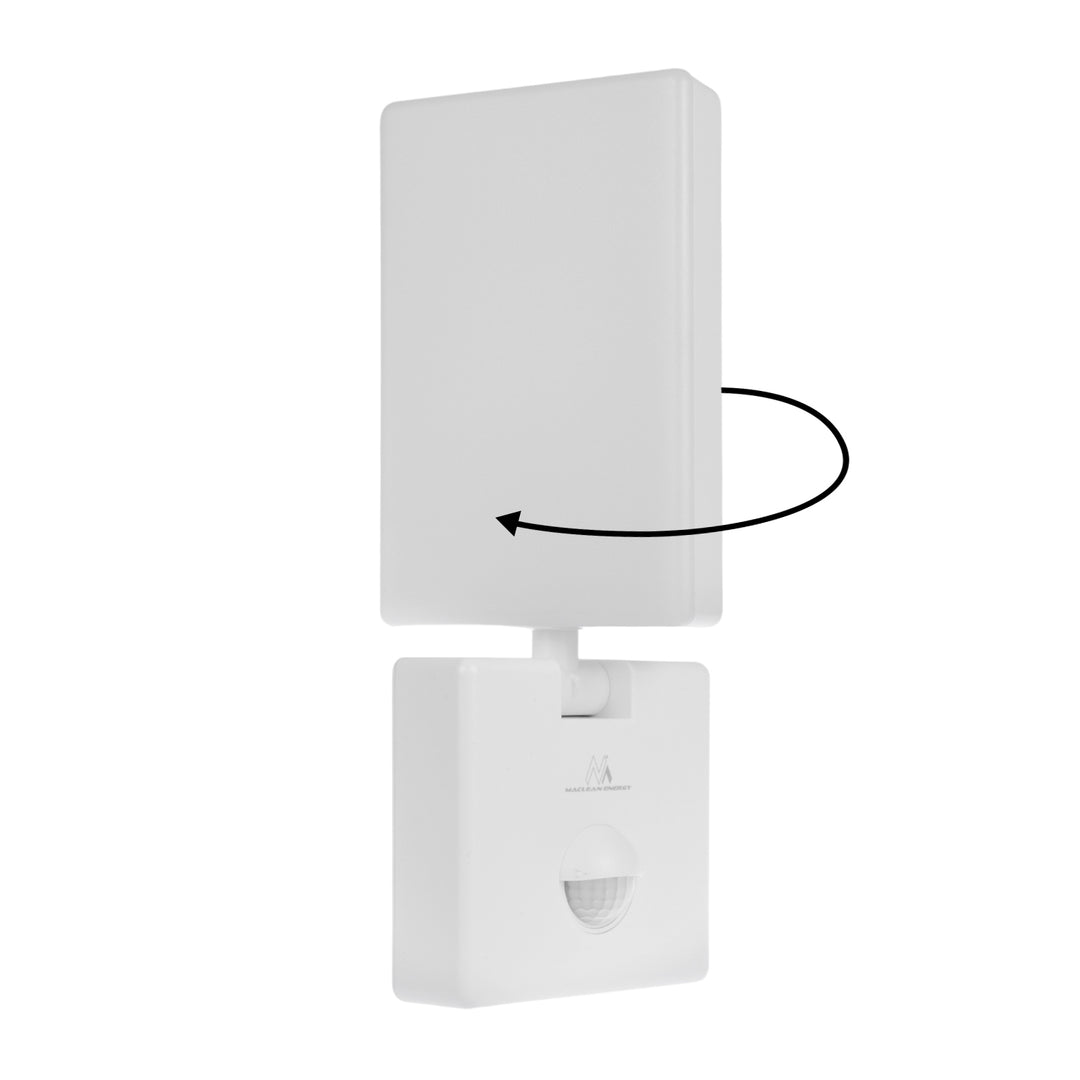 Maclean MCE516 W Lámpara LED con Sensor de Movimiento y Crepuscular, Iluminación de Pared para Exterior, 10W, 800lm, Blanco Neutro 4000K, IP65 Resistente al Agua