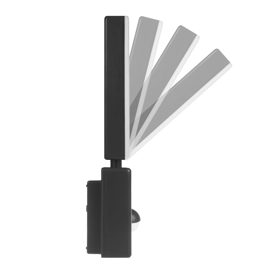Maclean MCE516 B Luz LED com sensor de movimento e crepúsculo, luminária de parede exterior, 10 W, 800 lm, branco neutro 4000 K, à prova de água IP65