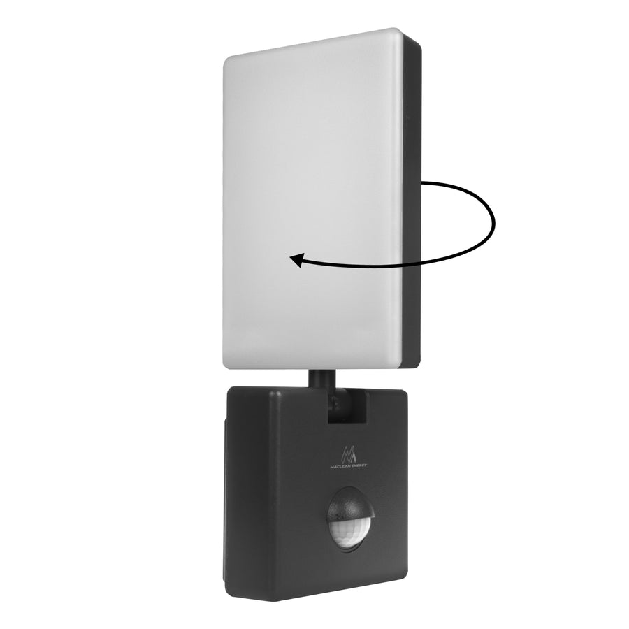 Maclean MCE516 B Luz LED com sensor de movimento e crepúsculo, luminária de parede exterior, 10 W, 800 lm, branco neutro 4000 K, à prova de água IP65