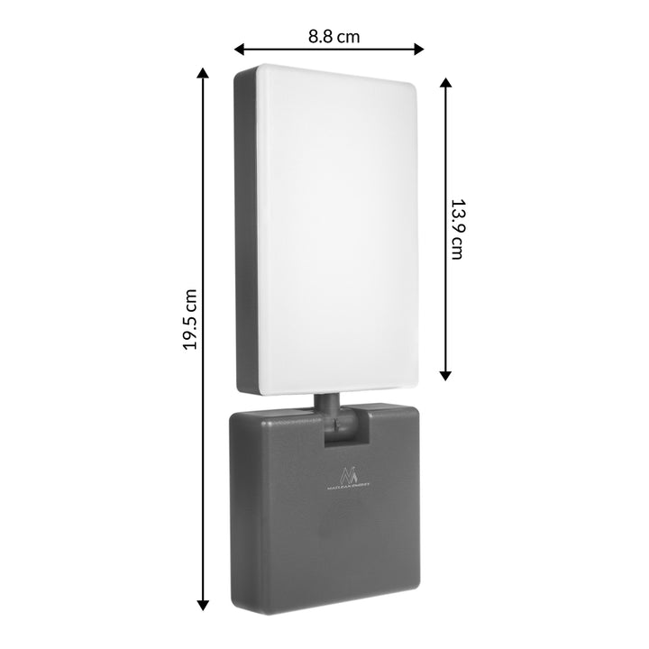 Maclean MCE514 GR Lámpara LED, Iluminación de Pared para Exterior, 10W, 700lm, Blanco Neutro 4000K, IP65 Resistente al Agua