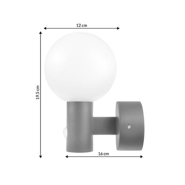 Maclean MCE515 GR Lámpara LED con detector de movimiento PIR, 15W, IP65, 1600lm, 4000K (Gris)