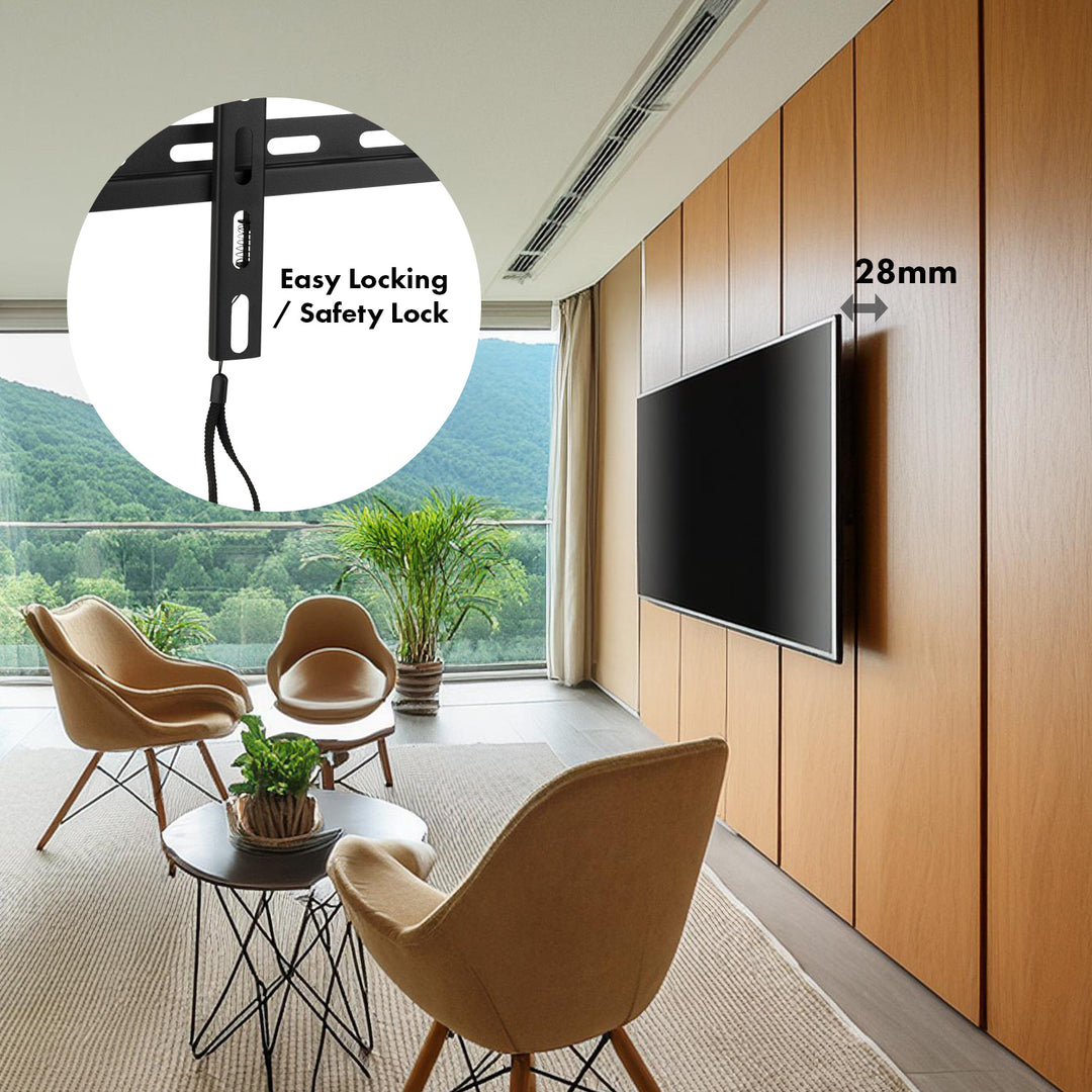 Maclean MC-413 Soporte para TV, Soporte de Pared para Pantallas 32-80", VESA máx. 600x400, Carga máx. 45kg, Ajuste de Inclinación +0°~-10°