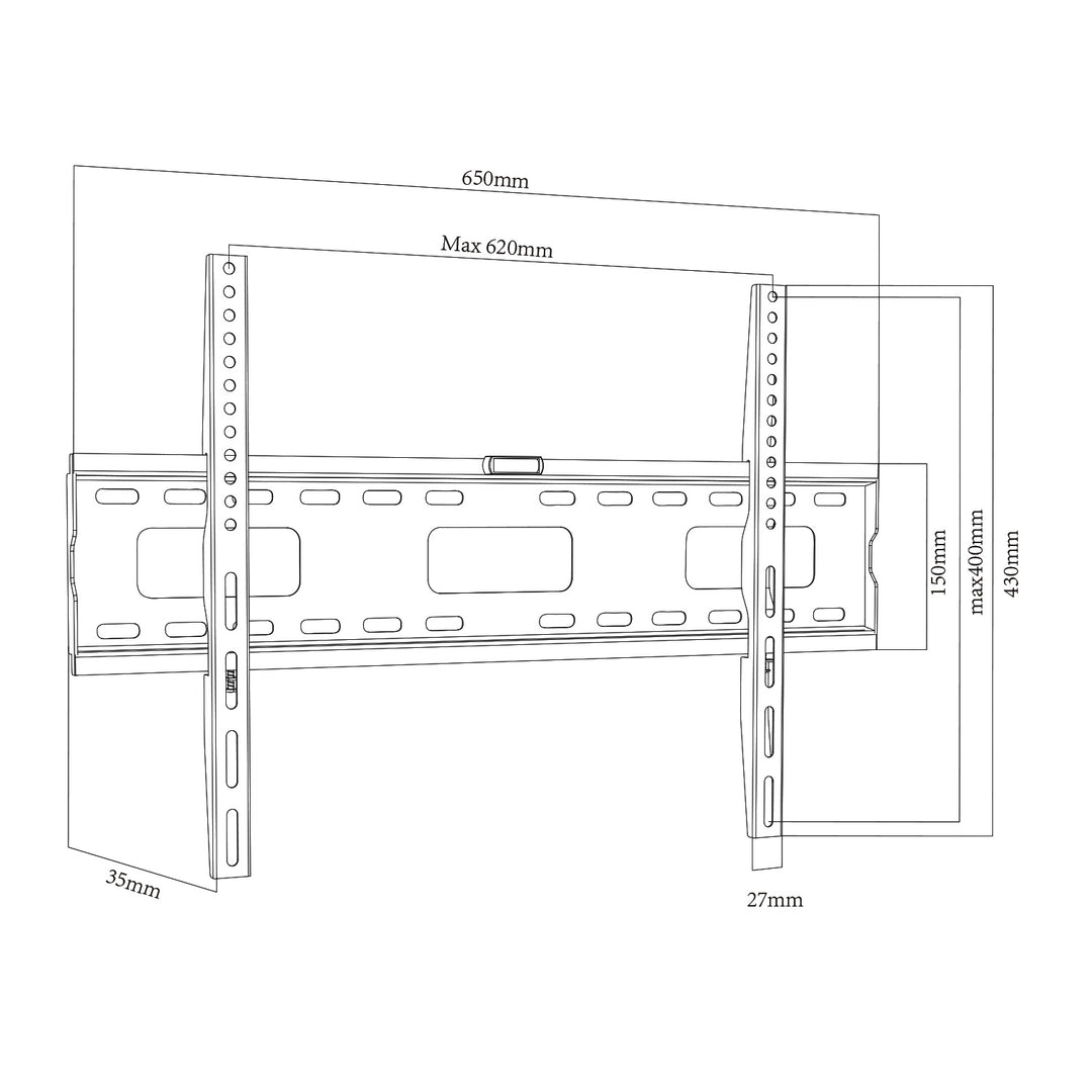 Maclean MC-419 Soporte para TV, Soprte de Pared para Pantallas de 32-100", máx. VESA 600x400, Carga máx. 80kg