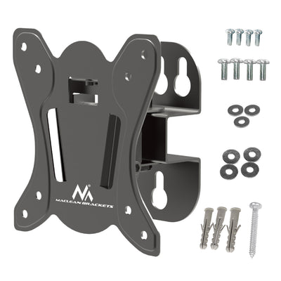 Suporte para TV ou monitor Maclean MC-415, suporte de parede para ecrãs de 13 a 32 polegadas, VESA máx. 100x100, carga máxima de 30 kg, preto
