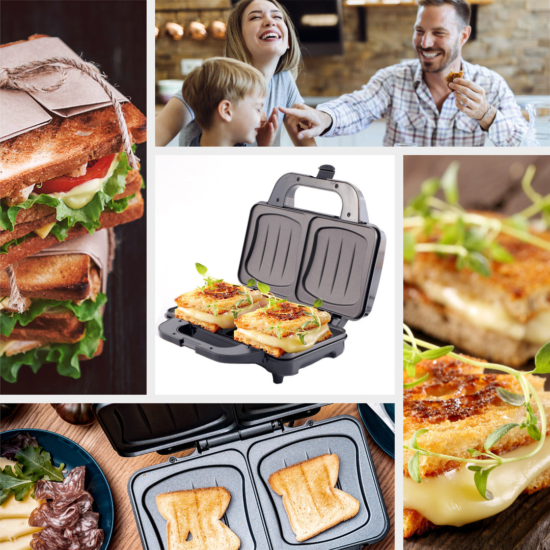 Tostadora de sándwiches Camry, para 2 sándwiches, potencia máxima 1300 W, revestimiento antiadherente, CR 3054