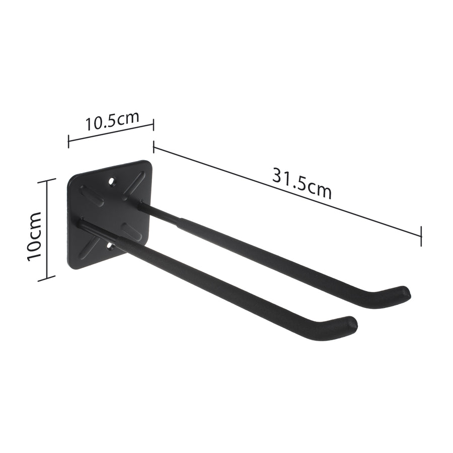 Maclean MC-436 Conjunto de 2 suportes de parede para ferramentas, pneus, rodas, escadas, bicicletas, material em aço, carga máxima de 70 kg