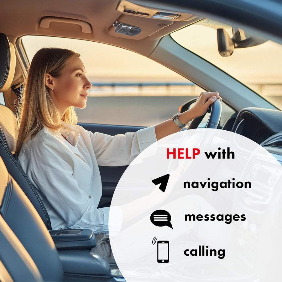 Kit mãos-livres para automóvel Audiocore AC480 | Compatível com Siri e Google Assistant | Bluetooth 5.0 | Ligação automática, orientação por voz, A2DP, reconexão automática, potência de altifalante de 2 W