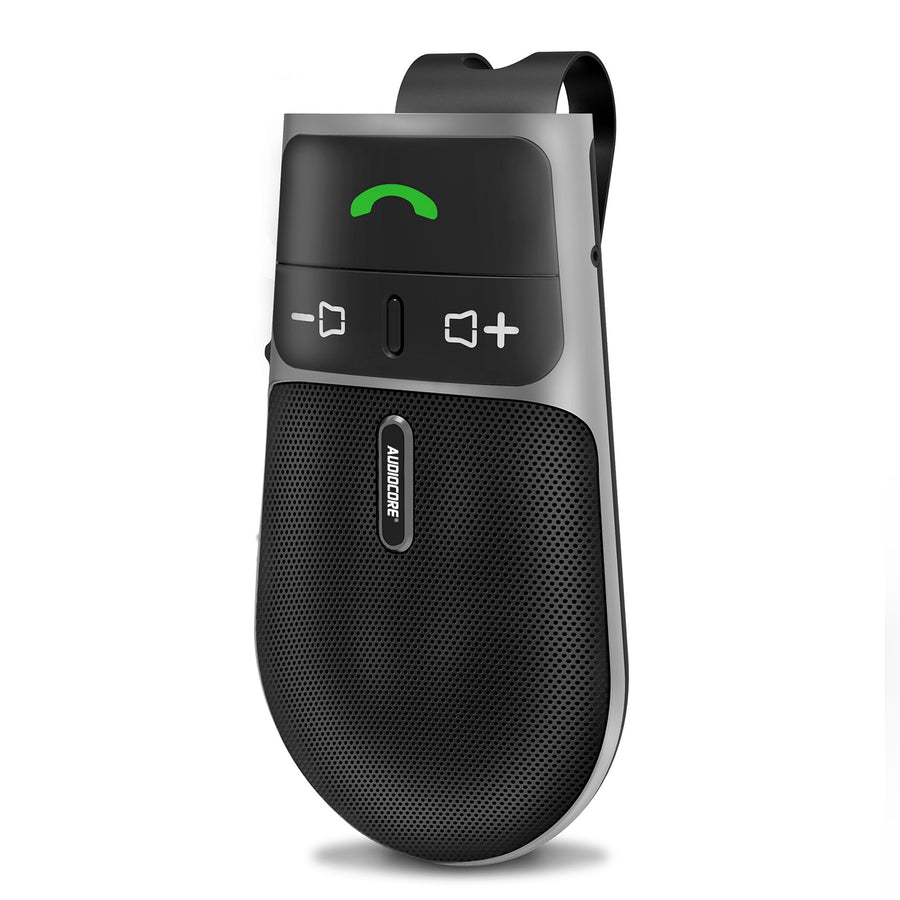 Kit mãos-livres para automóvel Audiocore AC480 | Compatível com Siri e Google Assistant | Bluetooth 5.0 | Ligação automática, orientação por voz, A2DP, reconexão automática, potência de altifalante de 2 W