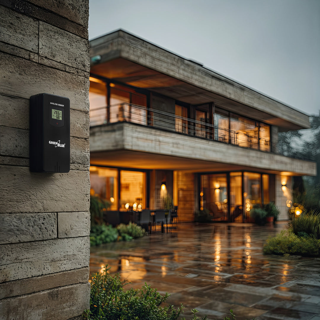 GreenBlue GB540N Estación Meteorológica Inalámbrica, en color, con DCF, Fases Lunares, Barómetro, Calendario, Fuente de Alimentación