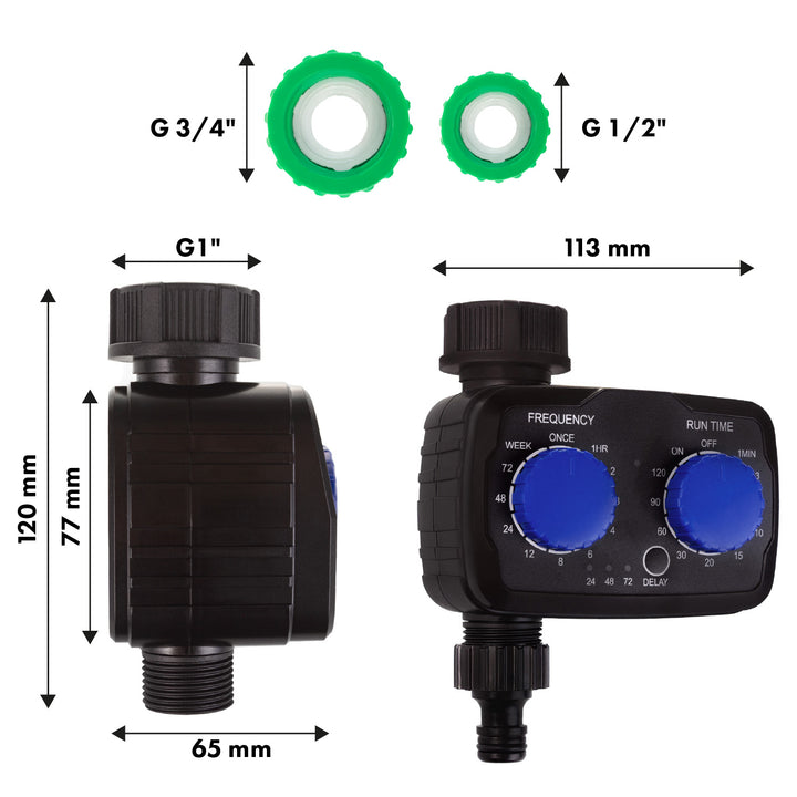 Controlador de Rega Electrónico GreenBlue, Programador, 2x 1,5 V AA, Fonte de Alimentação, GB391