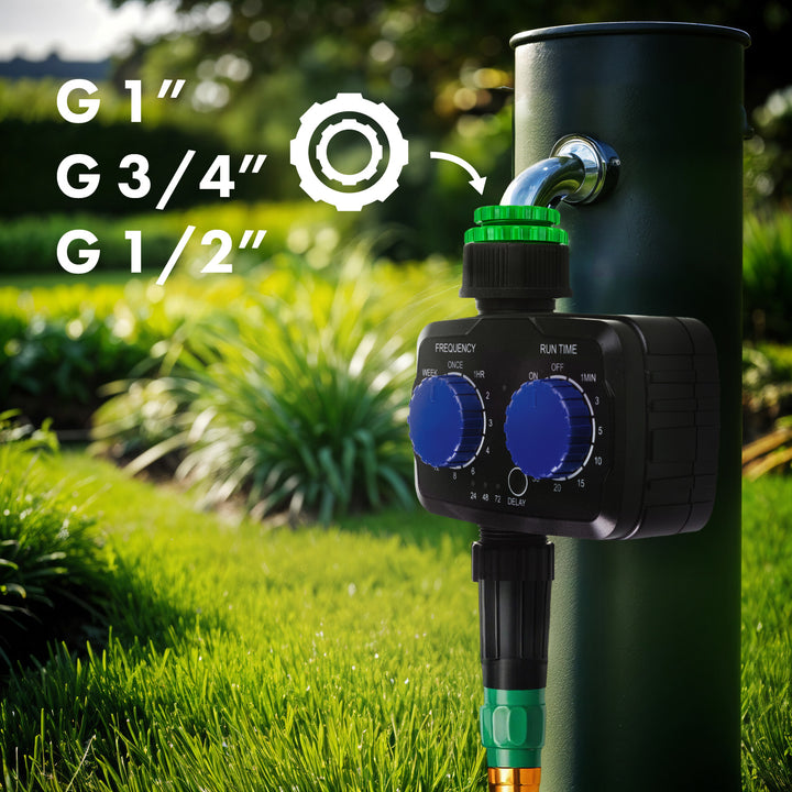 Controlador de Rega Electrónico GreenBlue, Programador, 2x 1,5 V AA, Fonte de Alimentação, GB391