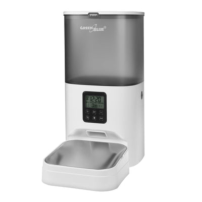 GreenBlue GB393 Dispensador Automático de Alimentos, Alimentador para Animais de Estimação, Alimentador de 6L, USB 5V1A