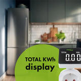 GreenBlue GB620 E Medidor de Consumo de Energia, Wattímetro, 16A, Carga Máxima 3680W, Submemória