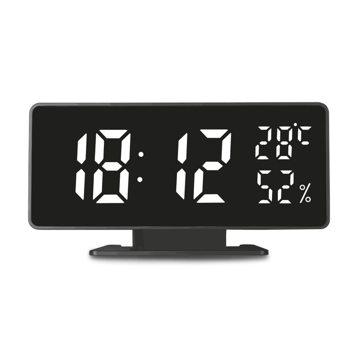GreenBlue GB395 Reloj Despertador con Alarma y Termómetro, Higrómetro, Color negro