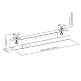 Organizador de cabos por baixo da secretária Maclean MC-333, tabuleiro para gestão de cabos para escritório e casa, carga máxima de 5 kg, comprimento ajustável de 80/100/120 cm
