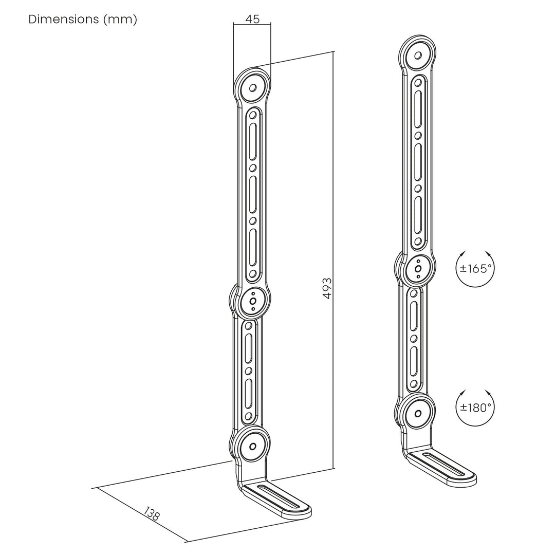 Soporte universal VESA para barra de sonido, 15 kg máx., MC-334