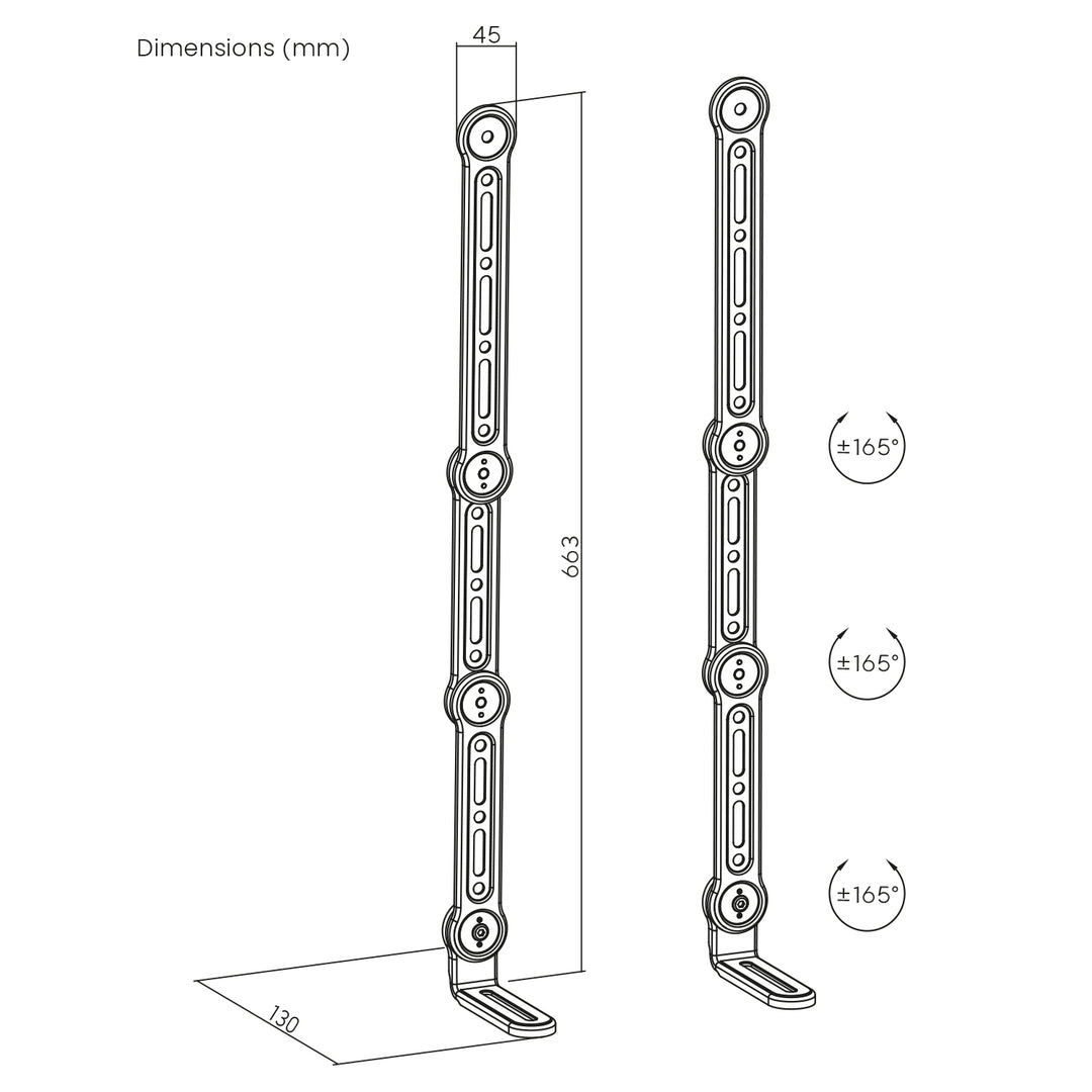 Soporte universal VESA para barra de sonido, 15 kg máx., MC-335