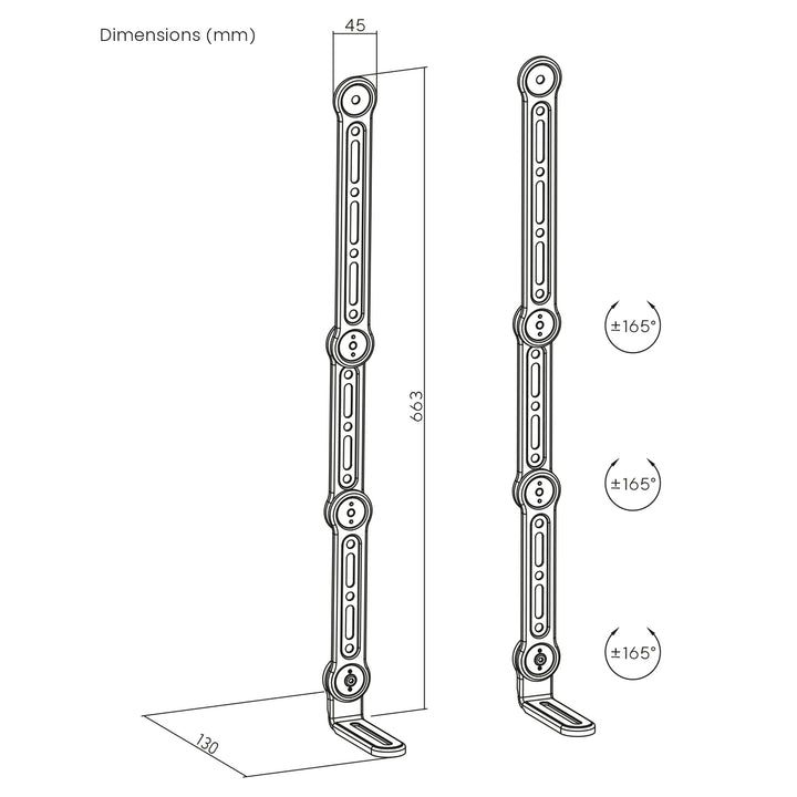 Soporte universal VESA para barra de sonido, 15 kg máx., MC-335