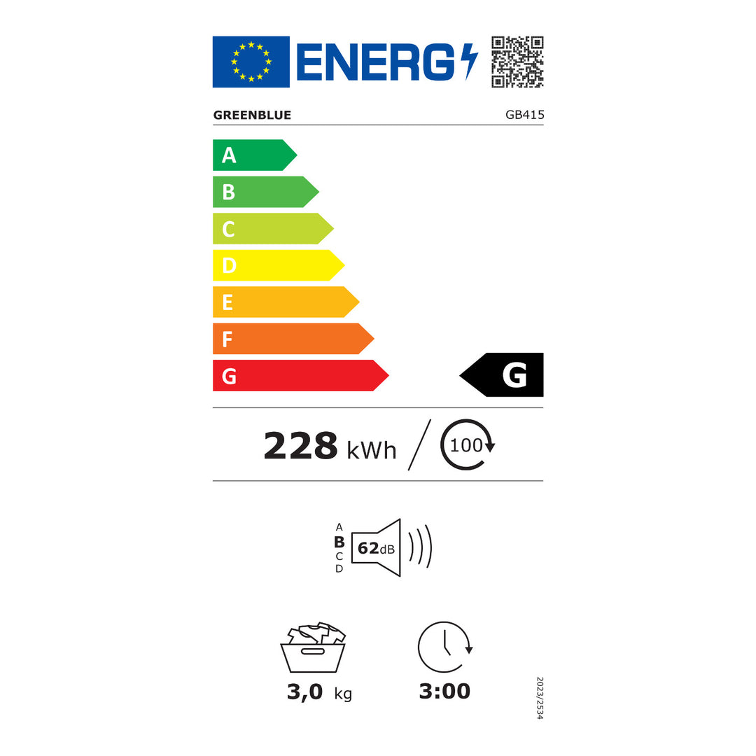 Secadora eléctrica de tambor GreenBlue con capacidad para 3 kg