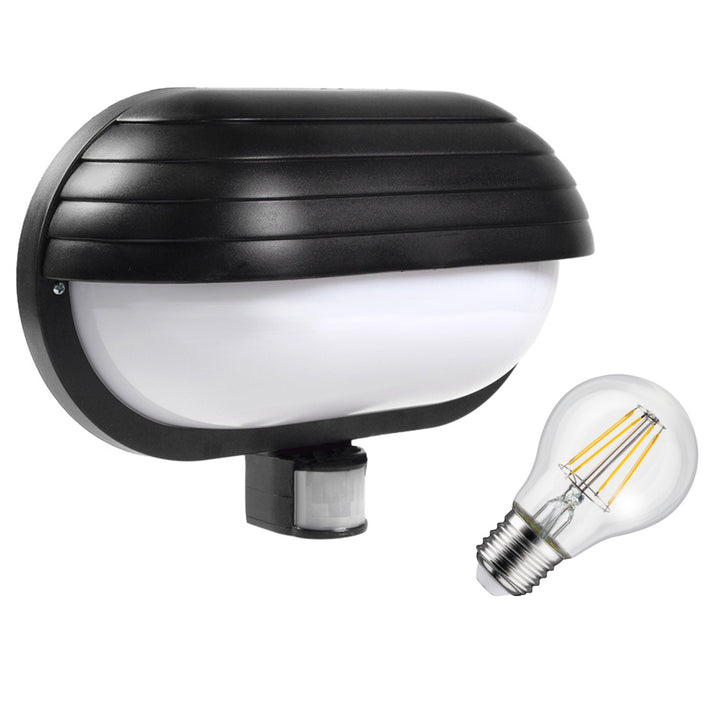 Luminaria de pared Maclean, con sensor PIR, máx. 60W, 180°, MCE33B + LED 4W