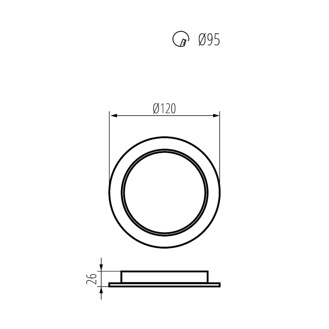 5x Plafón LED Maclean, empotrable SLIM, 9W, Blanco Neutro 4000K, 120*26mm, 900lm, MCE371 R