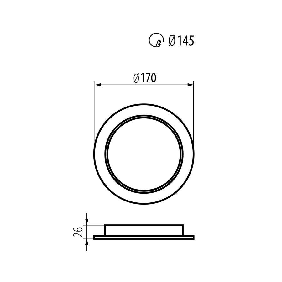 5 painéis de teto LED Maclean, montagem embutida SLIM, 18 W, branco neutro 4000 K, 170 x 26 mm, 1900 lm, MCE372 R