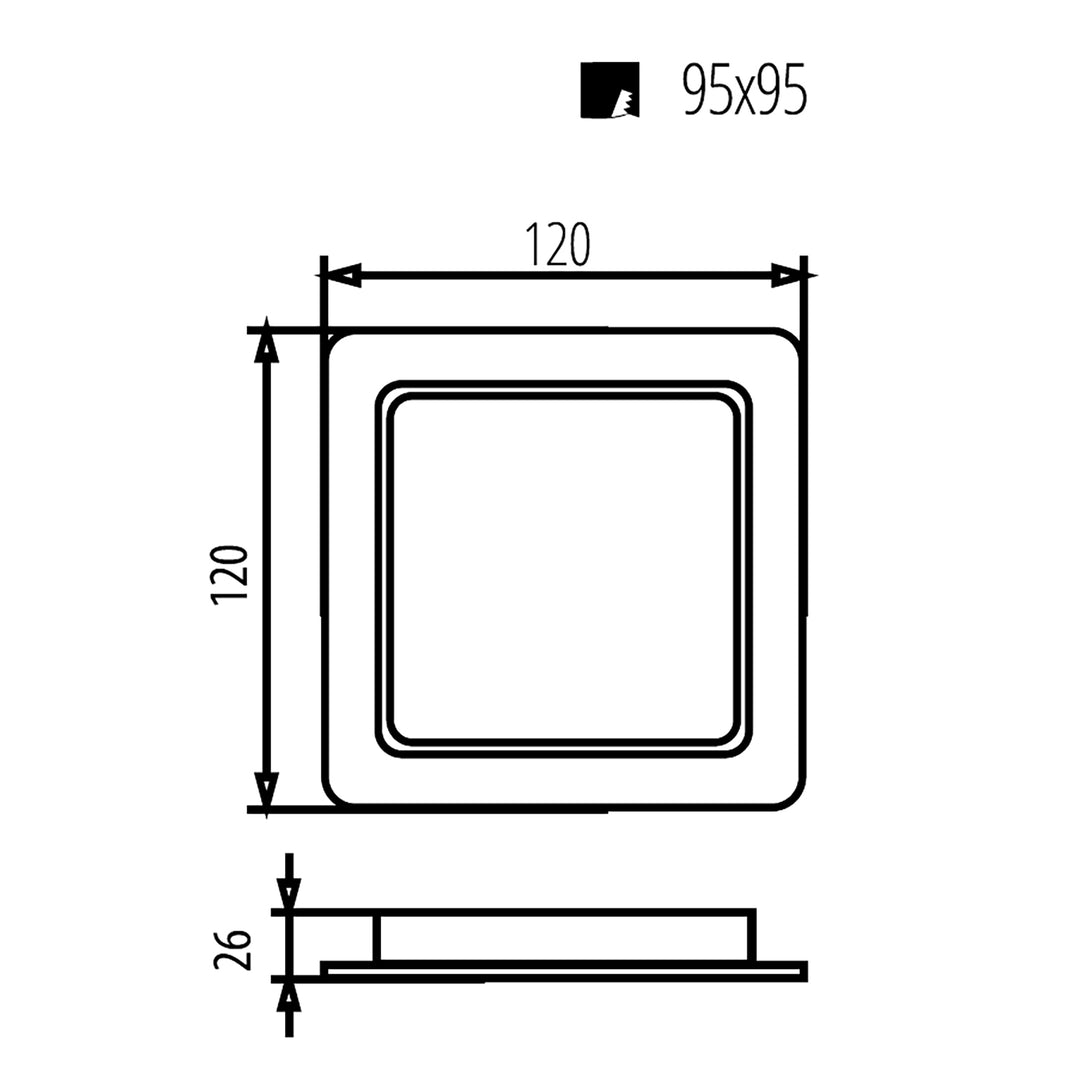 5x Panel de techo Maclean LED, montaje empotrado SLIM, 9W, Blanco neutro 4000K, 120*120*26mm, 900lm, MCE373 S